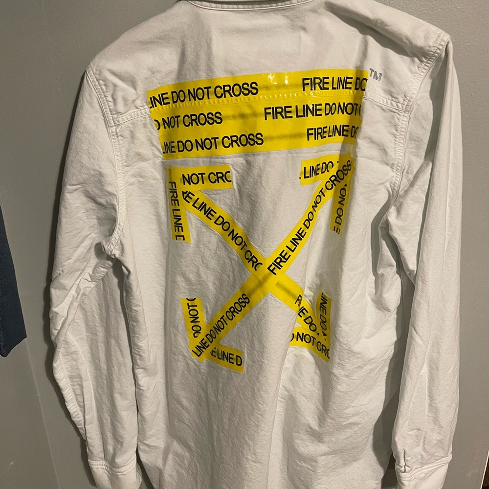 OFF-WHITE C/O VIRGIL ABLOH RARE TEMPERATURE FIRE HAZARD TAPE ARROW SIZE LARGE